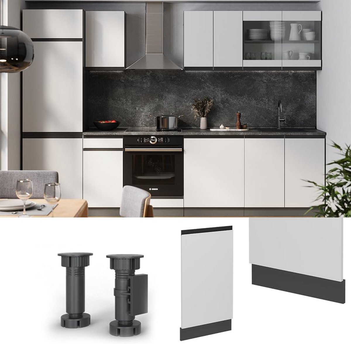 Keukenkast Onderkast Wit 45 cm Breed Modulair Systeem