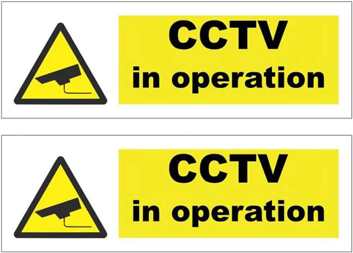 2 stuks Camerabewaking Sticker - Zelfklevend Vinyl Waarschuwingsbord