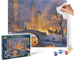 Schilderen op Nummer Kersttafereel in New Yorks Park