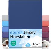etérea Hoeslaken Jersey 90x200 - 100x200 cm Oekotex Made in Green - 100% coton - Marine