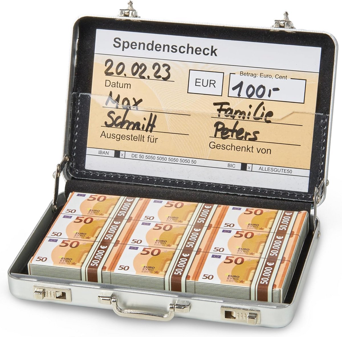 Mini Geldkoffer Cadeau - Zilveren Kistje voor Geldgeschenken