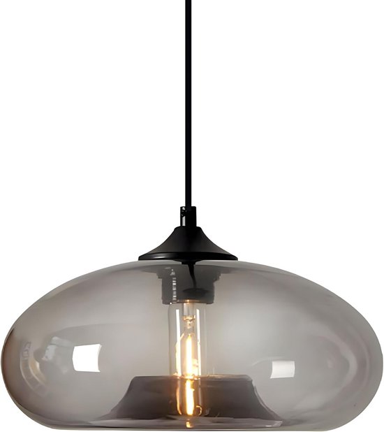 Grote Glazen Hanglamp Industrieel Vintage met E27 Fitting Verstelbaar | bol