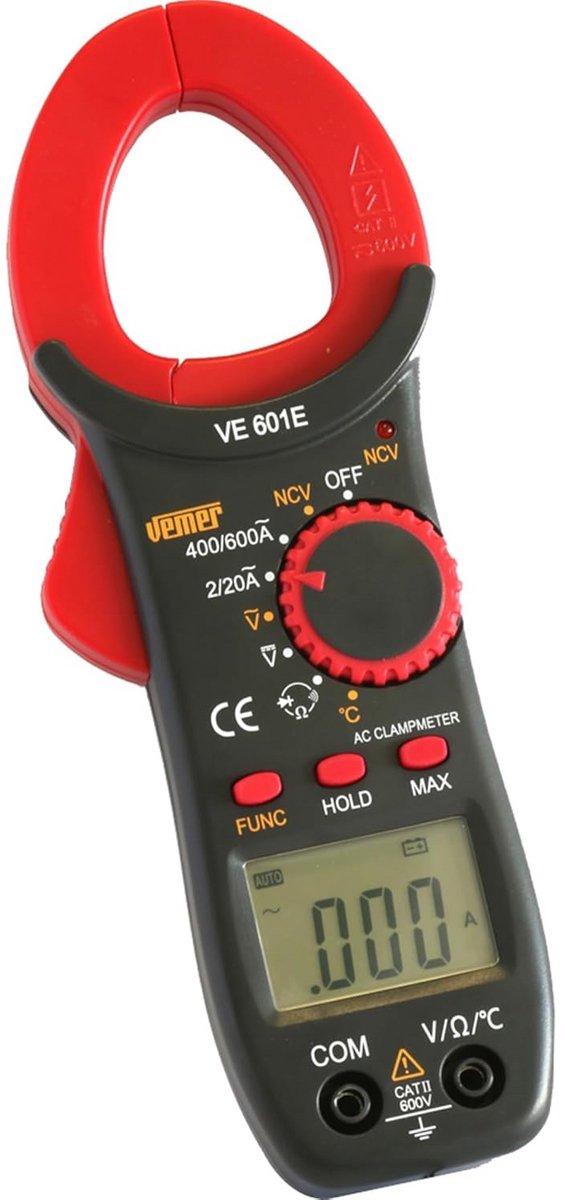 Digitale Stroomtang Multimeter voor Elektrische Metingen met NCV en Temperatuurfunctie