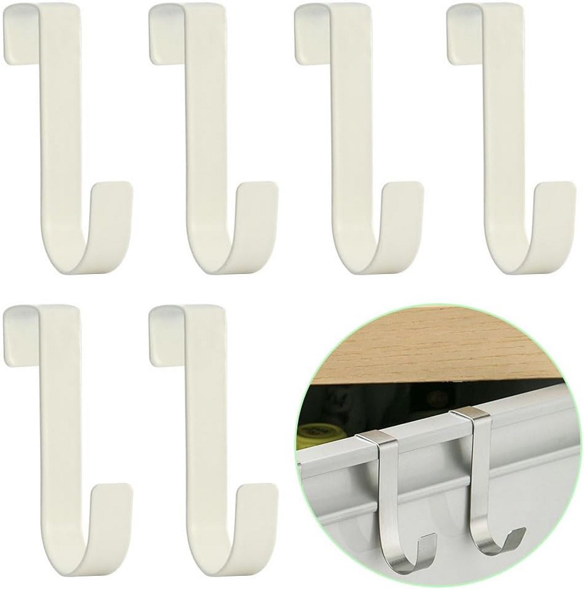 6x Badkamer Haken voor Radiator - Ruimtebesparende Handdoekhaken & Badjashaken (Wit)