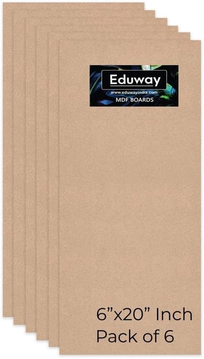 6x MDF Plaat 15x50 cm - Multiplex Hout voor Schilderen, Knutselen en Ambachten