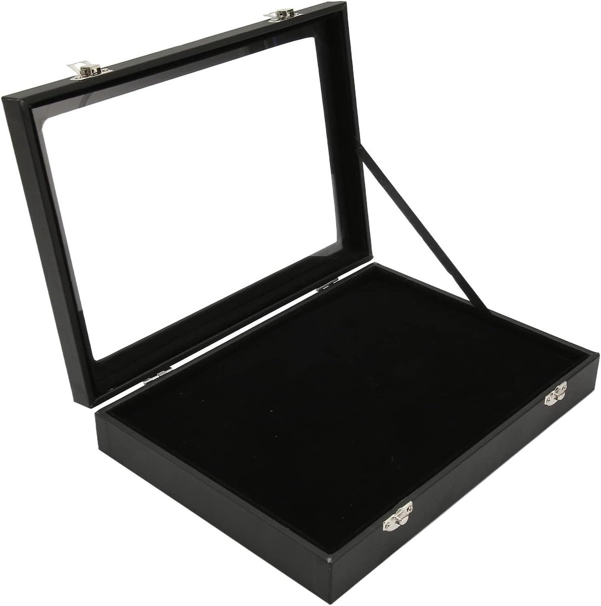 Allecto - Verzamelbox Pinnen - Pins Display Case - Stofdichte glazen deksel - Medalen tentoonstellingskast - Spons laag - Geschikt voor diverse doeleinden - Wit - Pin Collection Display met bescherming tegen stof - Medailles en sieraden vitrine.