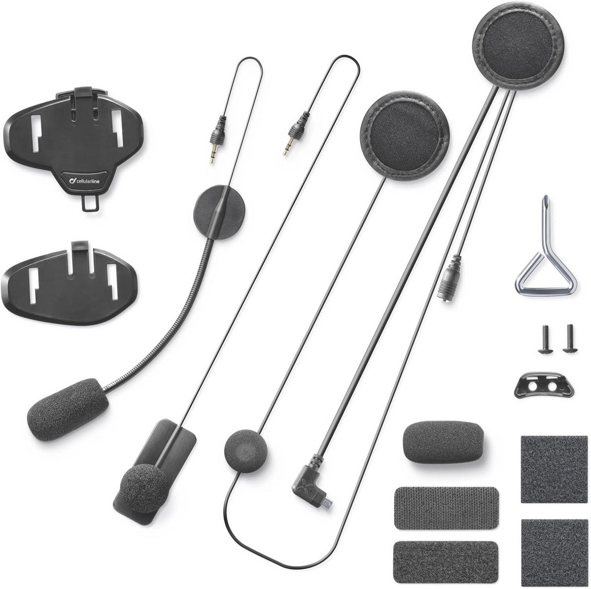 Universele Headset met 2 Microfoons voor Motorhelm - Geschikt voor Sport en Intercom