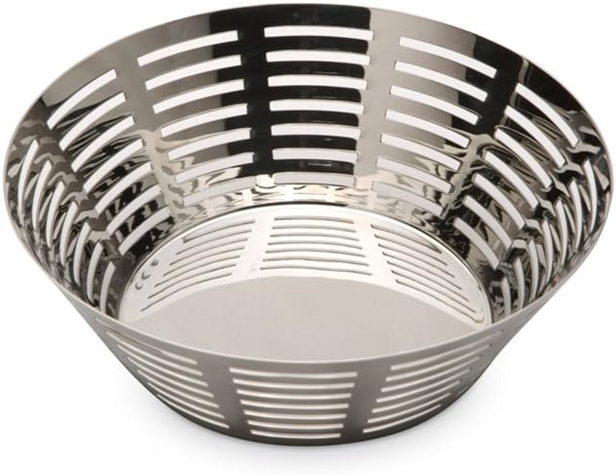 Ronde Broodmand van Roestvrij Staal Zilver - 30x21x30 cm