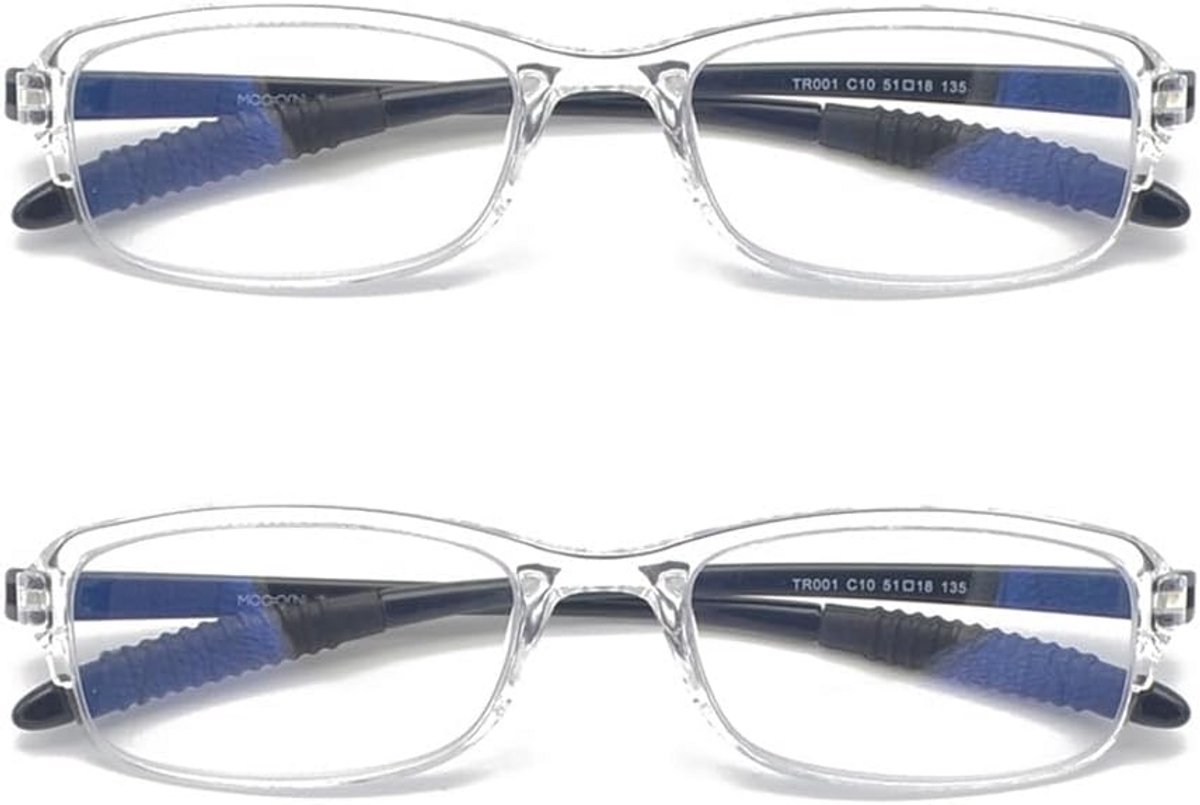 Flexibele Leesbril met Blauwlichtfilter en Etui (2-Pack)