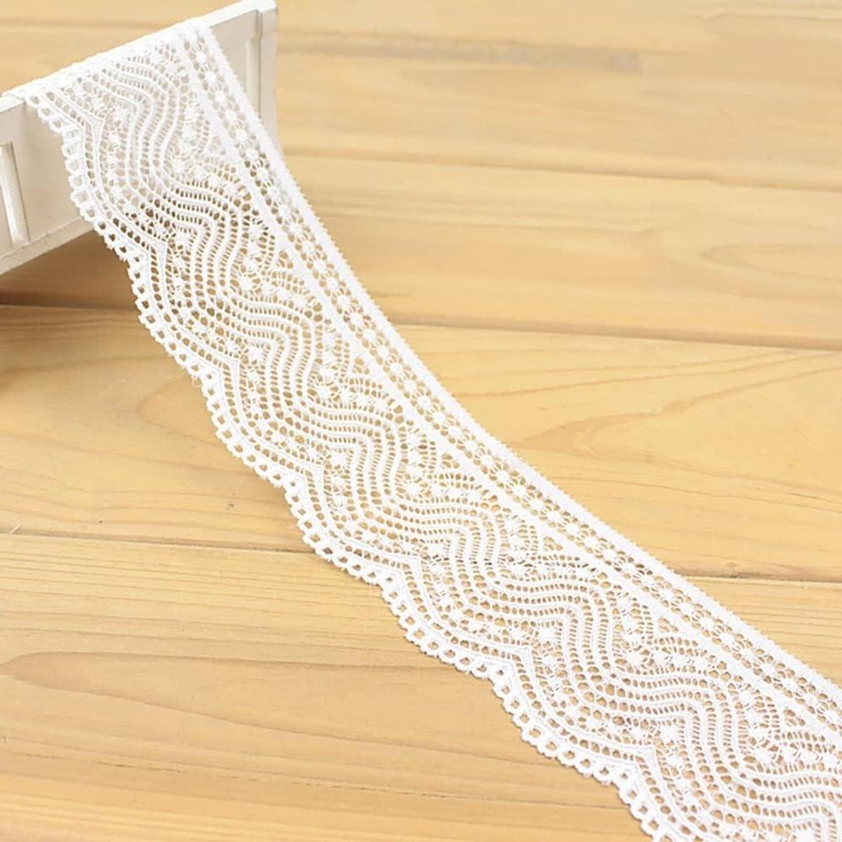 Elastisch Zwart Kantlint voor Verjaardag, Bruiloft, Decoratie | Sierlint 5,4 cm x 1 m
