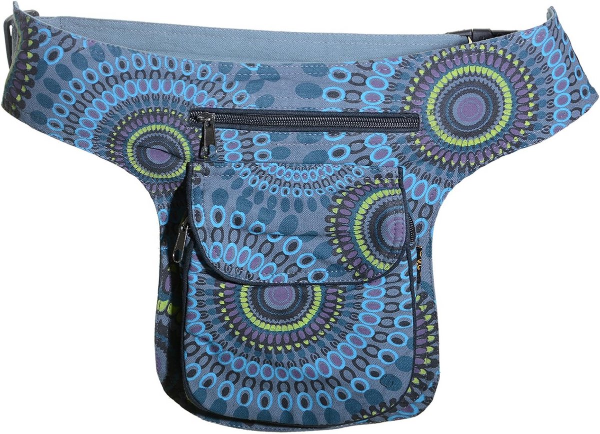 Bohemian Mandala Buikriem Tas Festival Heuptas Grijs Petrol