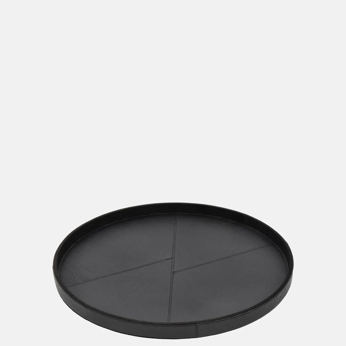 Chamada leren dienblad rond effen M black