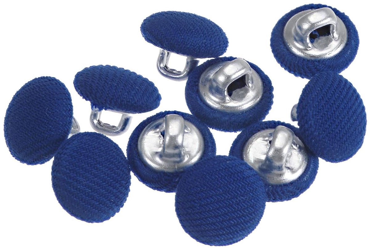 10 stuks 16L stoffen doek bedekte knoop 10 mm rond metalen schacht naaien knopen voor pakken jurk blouses marineblauw