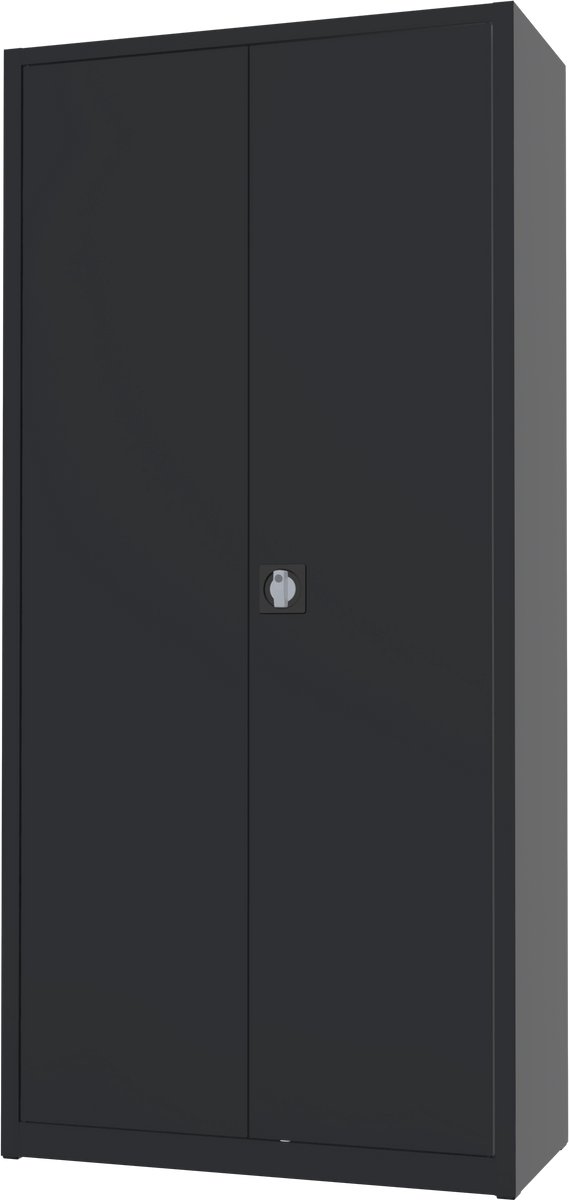 Povag Archiefkast met slot - Kantoorkast metaal - Opbergkast - 195x92x60 cm - Zwart