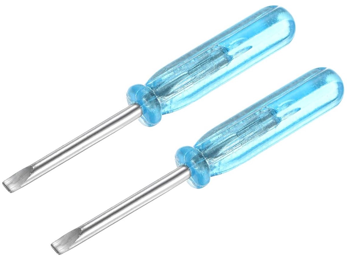 2 stuks mini-sleufschroevendraaier, 2,0 mm platte kop, 45 mm lengte voor de reparatie van kleine apparaten