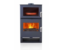 MaxxHome Moderne houtkachel met oven - 9 kW - 53x42x100cm - Geschikt voor ruimtes tot 200 m³ - zwart