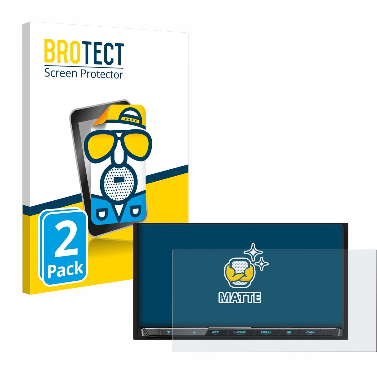 BROTECT - Screenprotector voor Kenwood DMX8021DABS - Folie Beschermfolie matte 2 Stuks