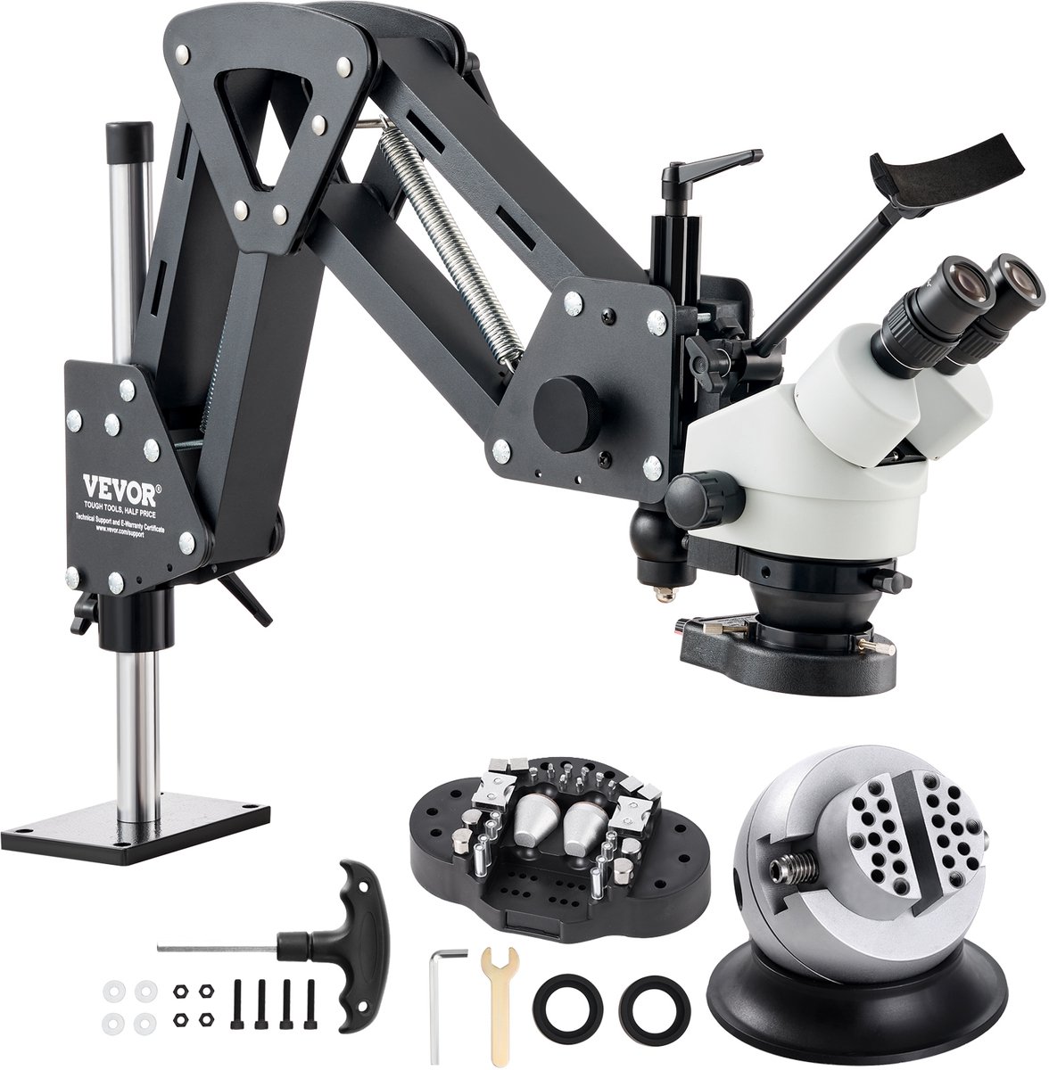 VEVOR Multidirectionele Microscoop Veergemonteerde Kogelschroef 7x-45x