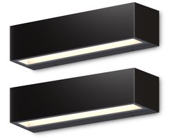 Calex Modena Outdoor Wandlamp - Downlight - 9.3W Geïntegreerde LED - 890 Lumen - 2700K Warm Wit - IP65 - 260 mm - 220-240V - Zwart