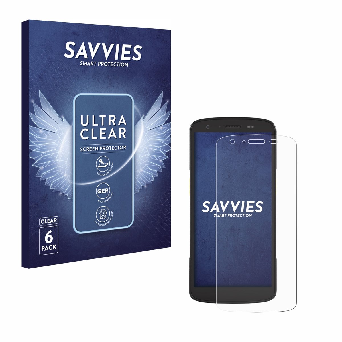 Savvies - Screenprotector voor Zebra TC22 / TC27 - Folie Beschermfolie transparant 6 Stuks