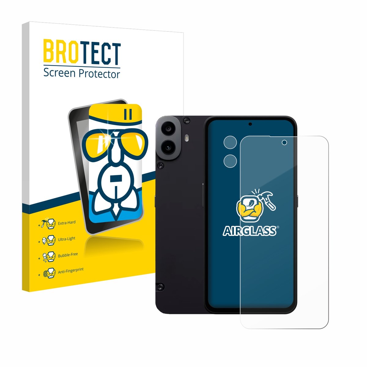 Screenprotector voor Nothing CMF Phone 1 (Voor+Camera) Beschermglas transparant
