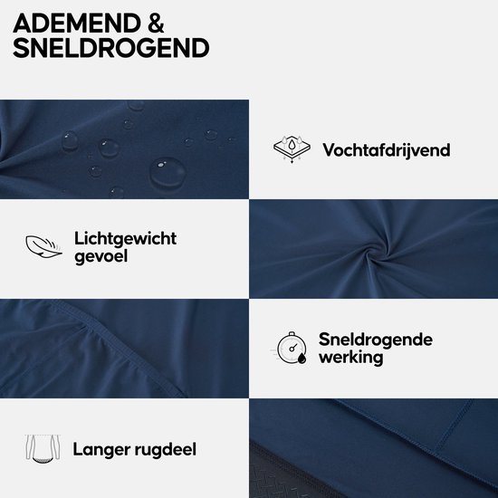 DANISH ENDURANCE Fietstrui voor Heren - Wielershirt - Lange Mouwen - Quick-Dry - Achterzakken - Marineblauw - Maat S — afbeelding 3