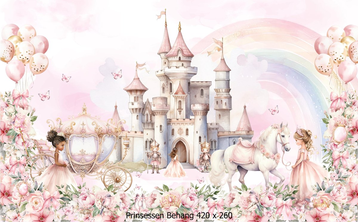Designed4Kids - Fotobehang - Betoverend Prinsessen Behang Kinderkamer - Sprookjeskamer - 420 breed x 260 hoog