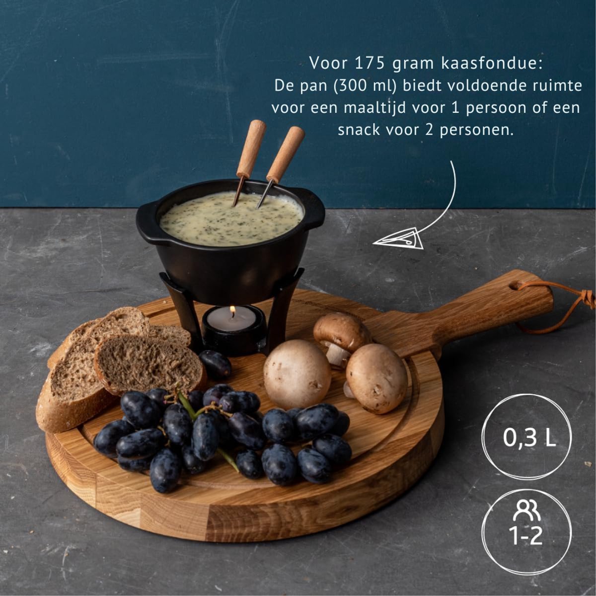 VH Supplies®Kaasfondue Pan - Caquelon - Elektrische Fonduepan - 300 ml – foto 4