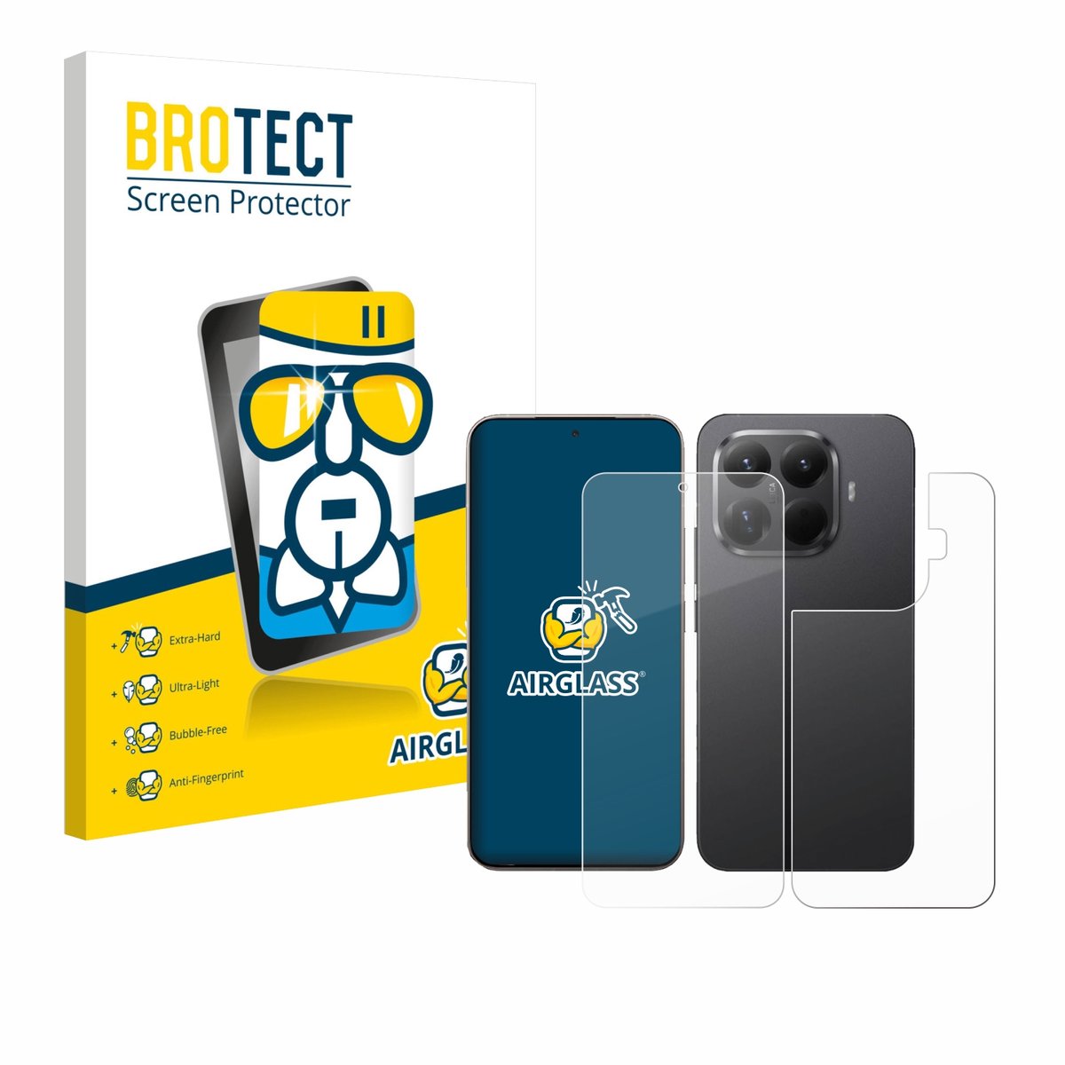 Screenprotector voor Xiaomi 15T Pro (Voor+Achter) Beschermglas transparant