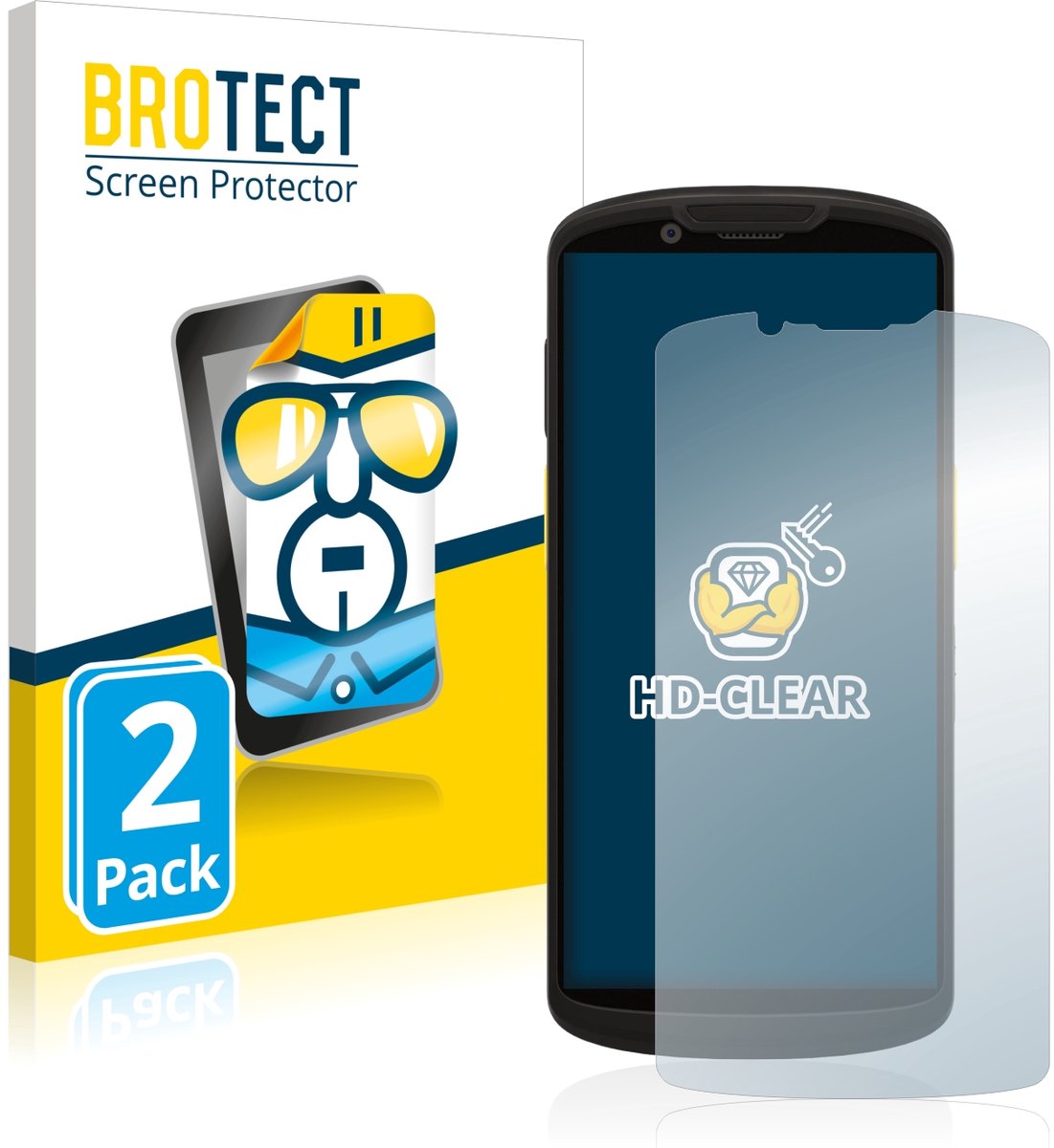 BROTECT - Screenprotector voor Zebra TC58/ TC53 - Folie Beschermfolie transparant 2 Stuks