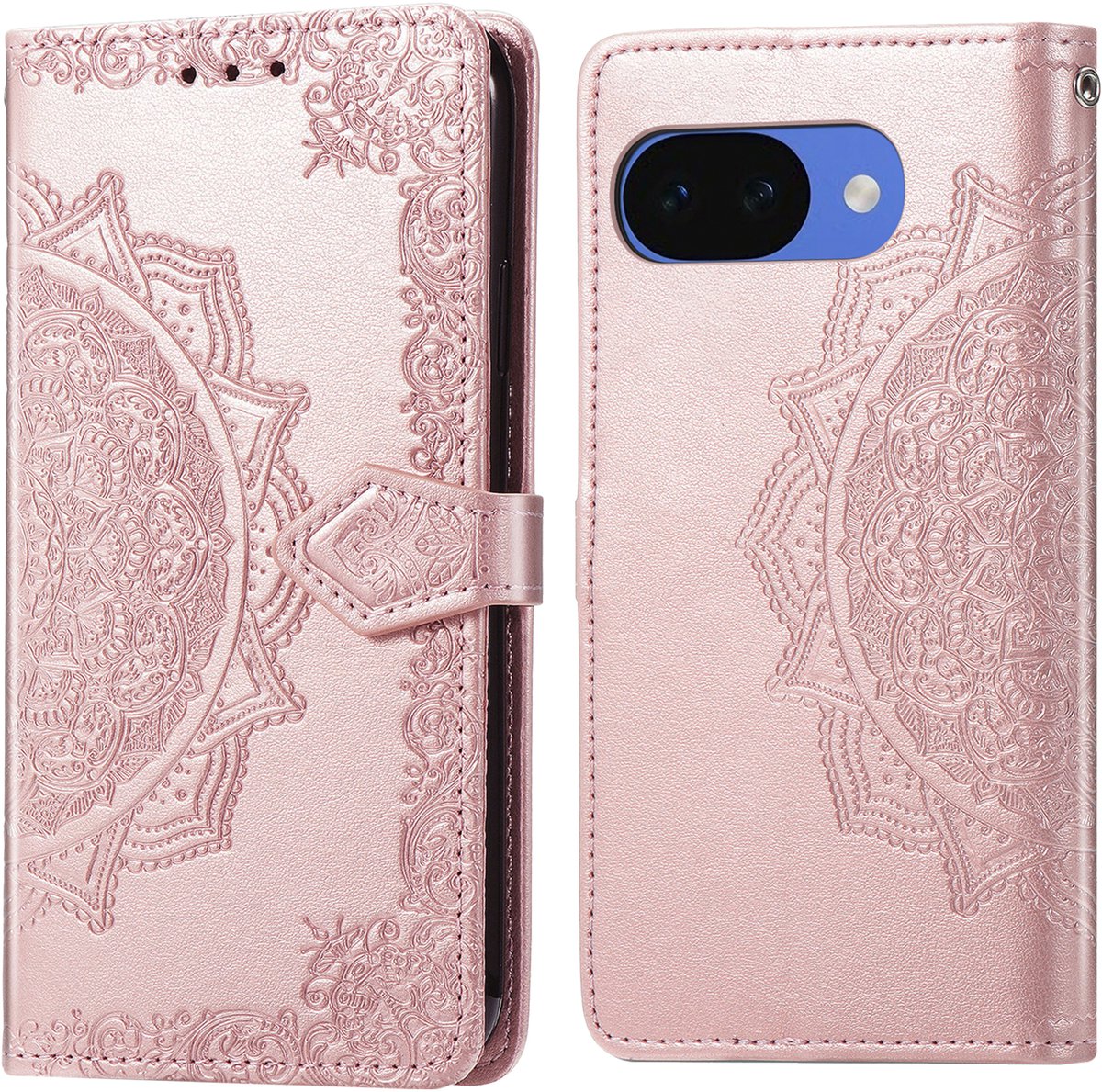 imoshion Hoesje - Geschikt voor Google Pixel 10a - Mandala Bookcase - Rosé Goud