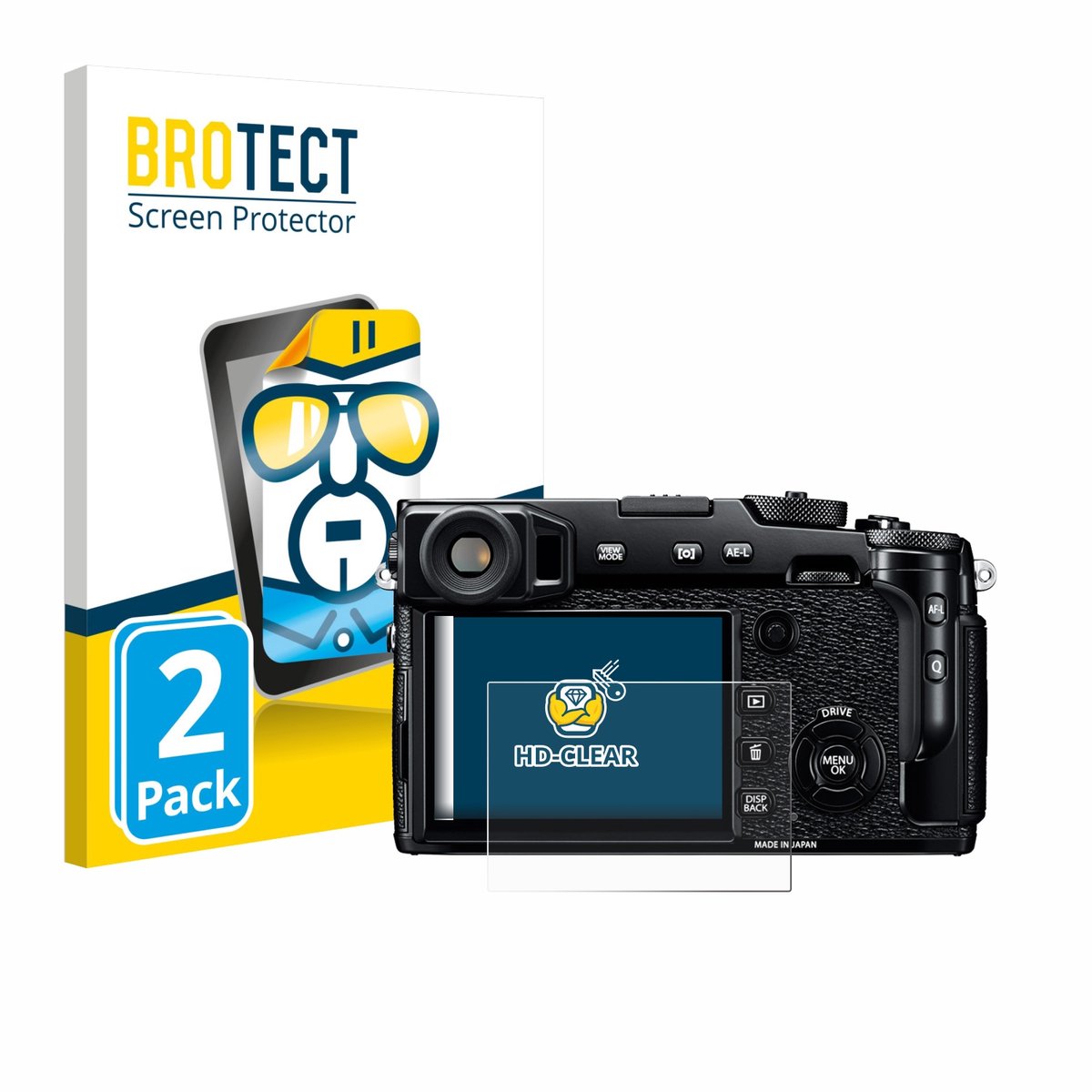 BROTECT - Screenprotector voor Fujifilm X-Pro2 - Folie Beschermfolie transparant 2 Stuks