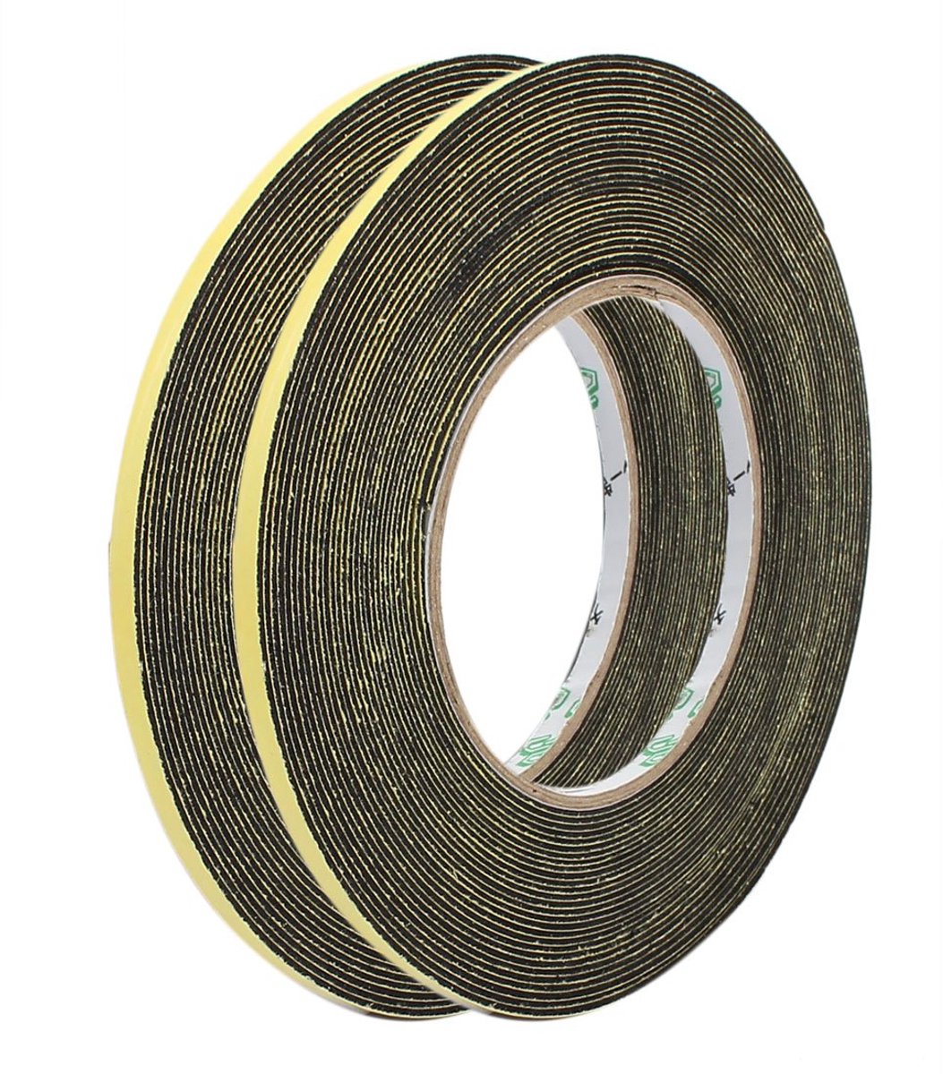 2 stuks 5 mm breedte 1 mm dikte 10 meter lengte zwart eenzijdig spons schuimband DE de
