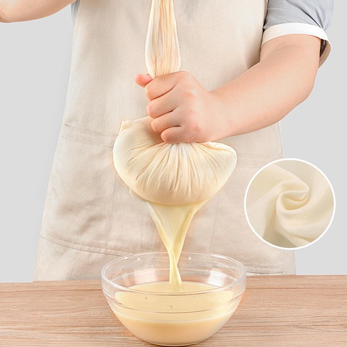 Fijne Zeefdoek van Katoen voor Tofu, Kaas en Zeven - Diverse Groottes