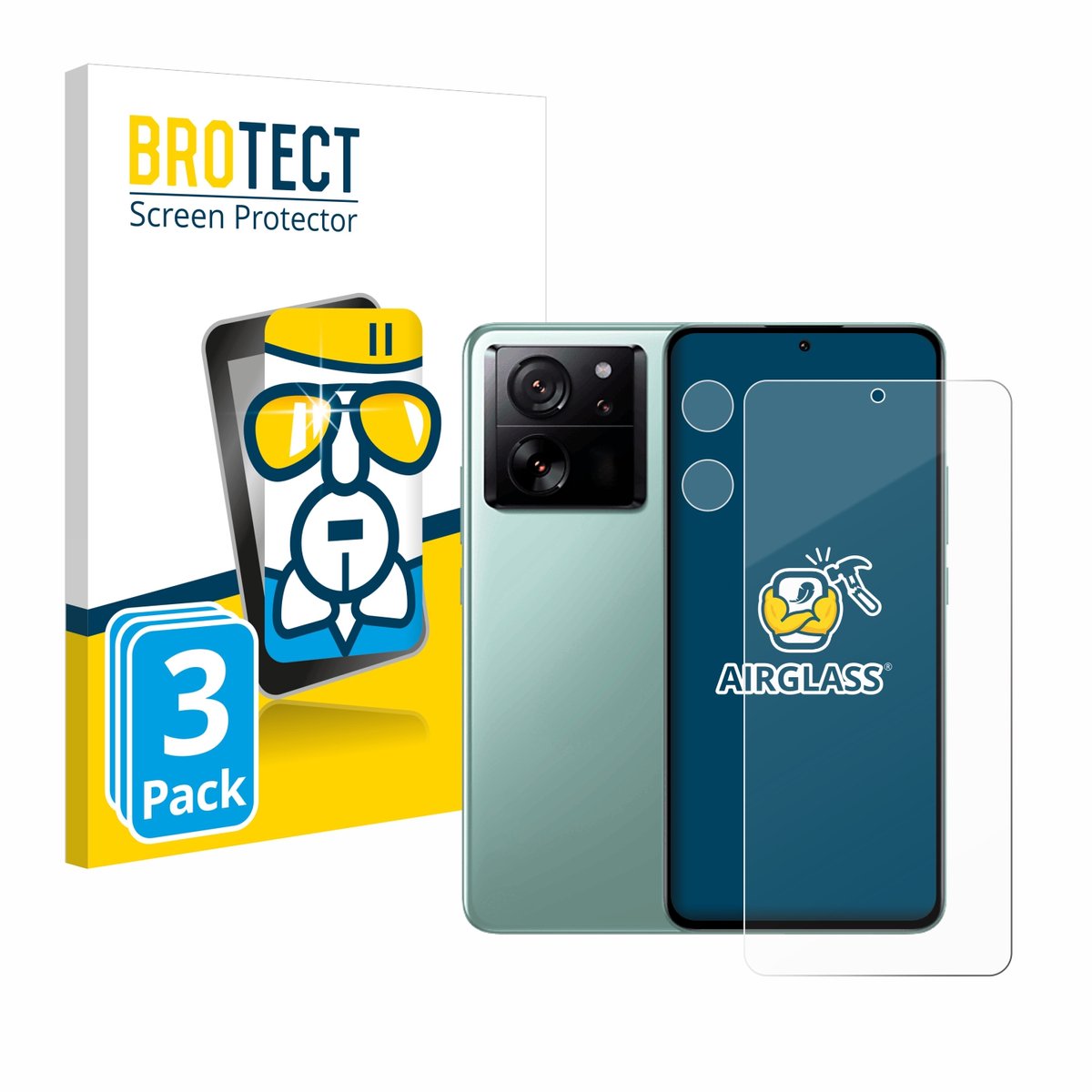 Screenprotector 3 Stuks voor Xiaomi 13T Pro (Voor+Camera) Beschermglas transparant