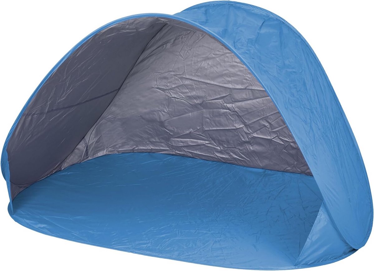 Zelfopstellende Strandschelptent met UV 50+ Bescherming voor 2 Personen - Blauw