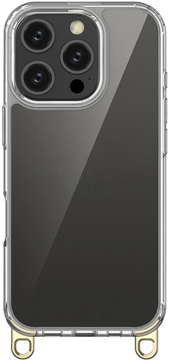 Mobigear Hoesje geschikt voor Apple iPhone 16 Pro Telefoonhoesje Hardcase | Mobigear Bungy Backcover | iPhone 16 Pro Case | Back Cover - Goud