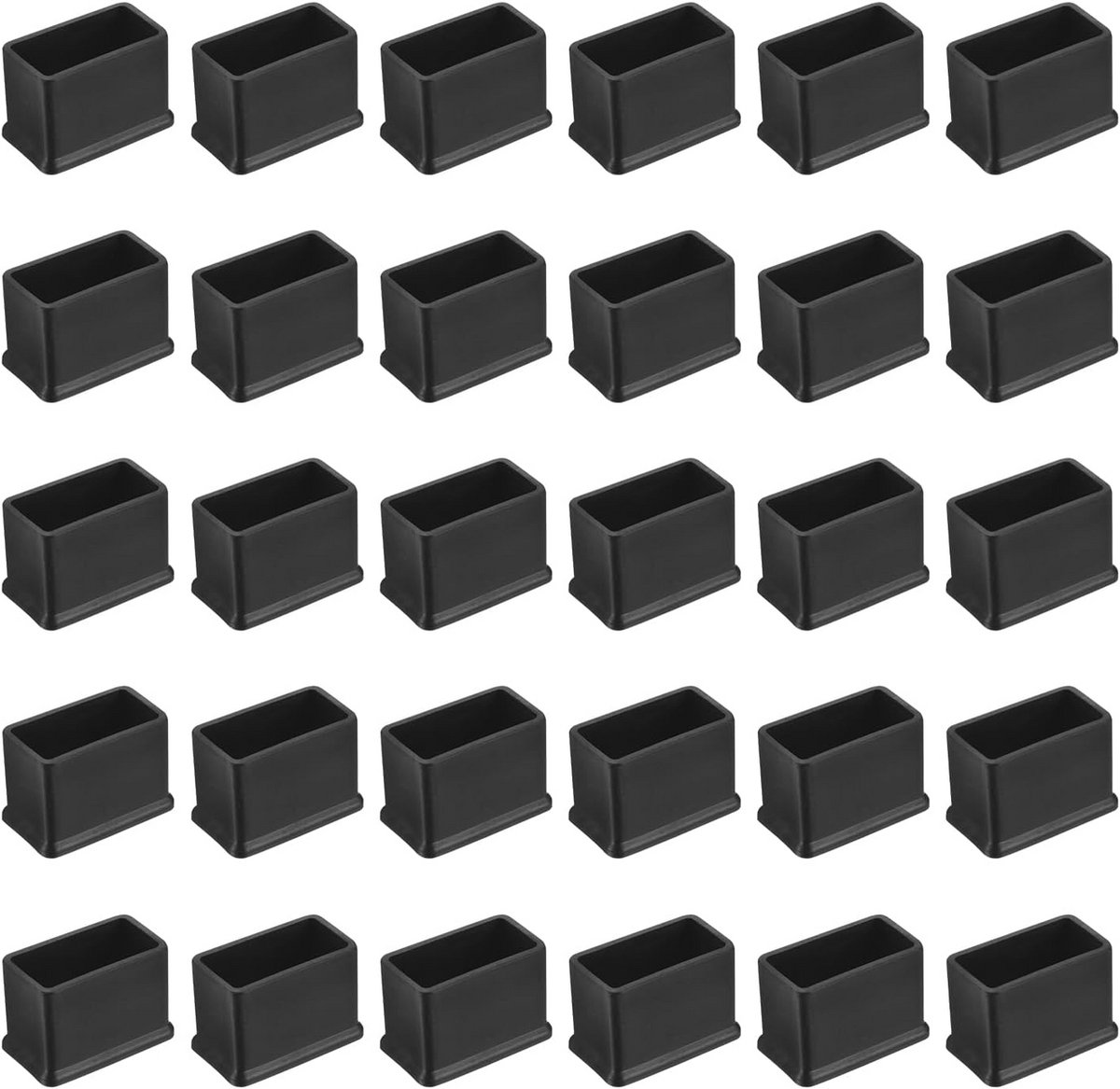 38x Vierkante Stoelpootdoppen PVC - Krasvrije Bescherming voor Houten Vloeren en Meubels