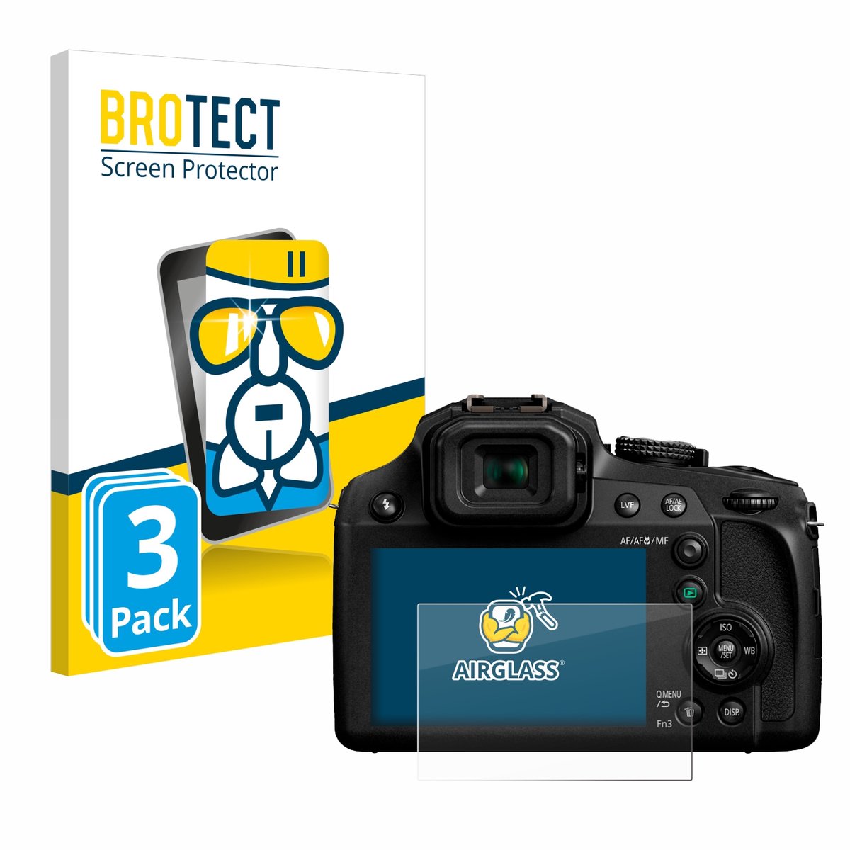 Screenprotector 3 Stuks voor Panasonic Lumix DC-FZ82 / FZ82D Beschermglas transparant