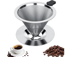 Ynkkvre - Percolator Filter - Roestvrij Staal 304 - Dubbele Weefstructuur + 800 Mesh Dichtheid - 1 - Camping & Reizen Gebruik Zilver