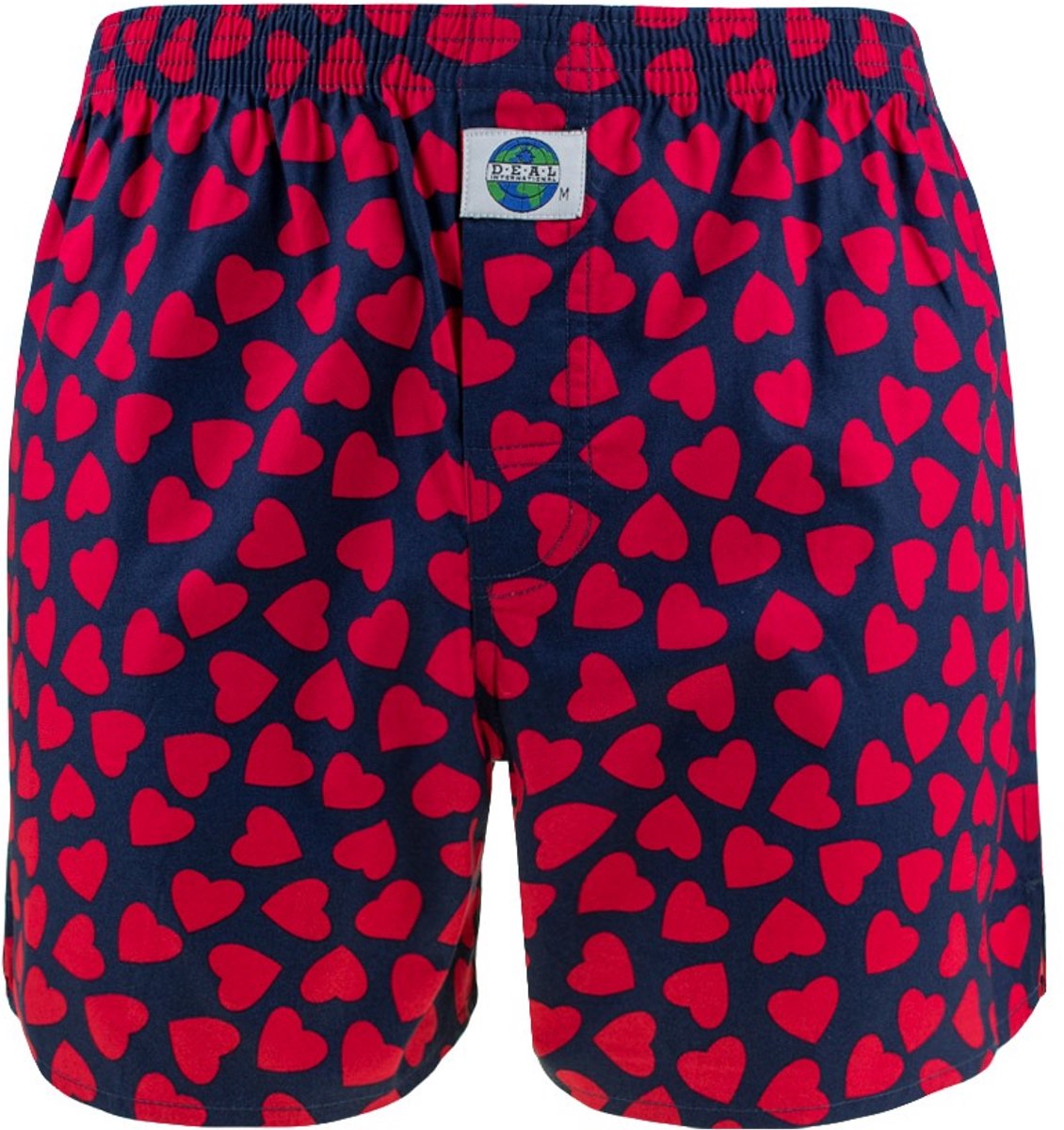DEAL heren wijde boxershort hearts blauw & rood 192288