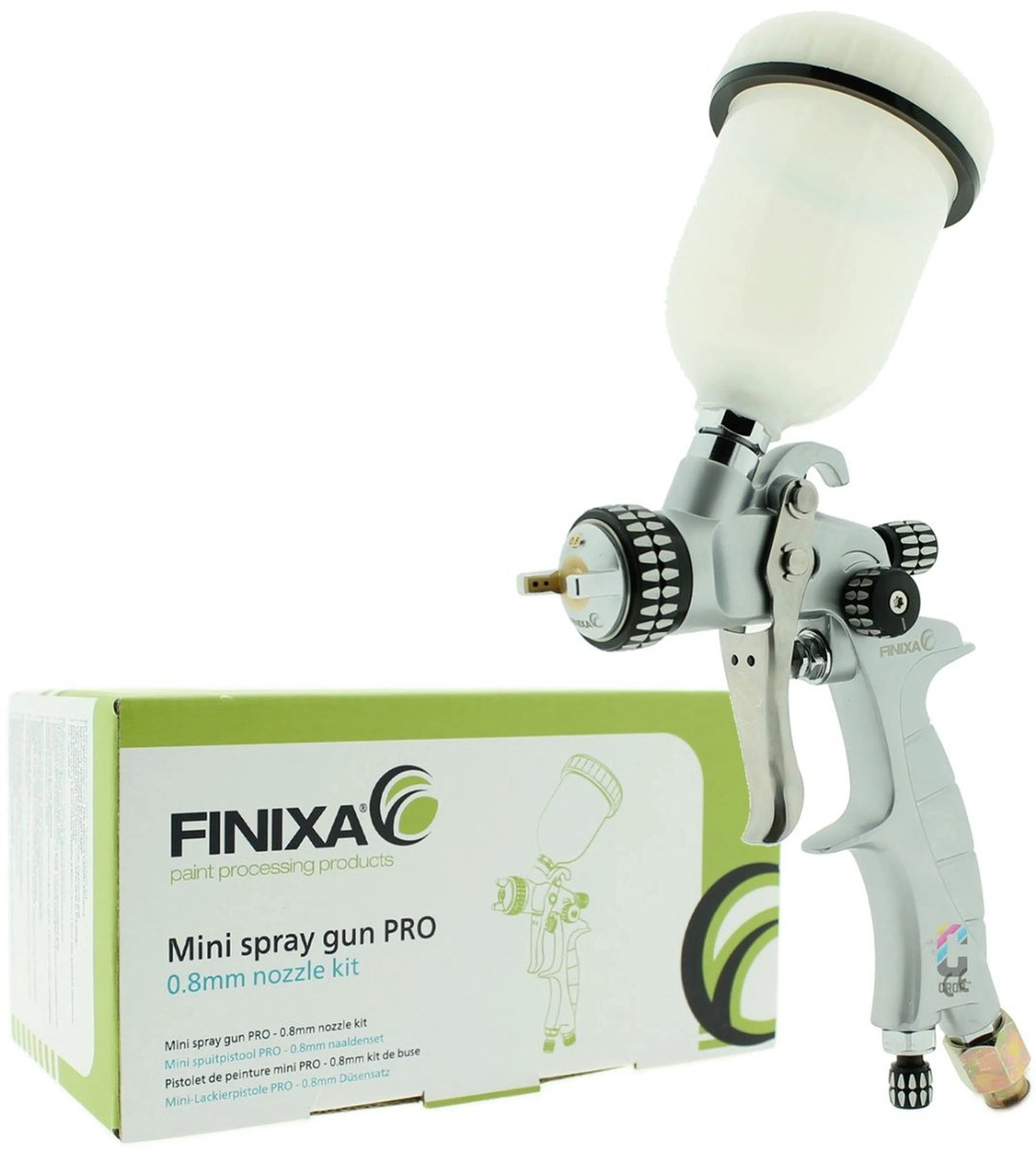 FINIXA PRO Mini Verfspuit LVLP + bovenbeker
