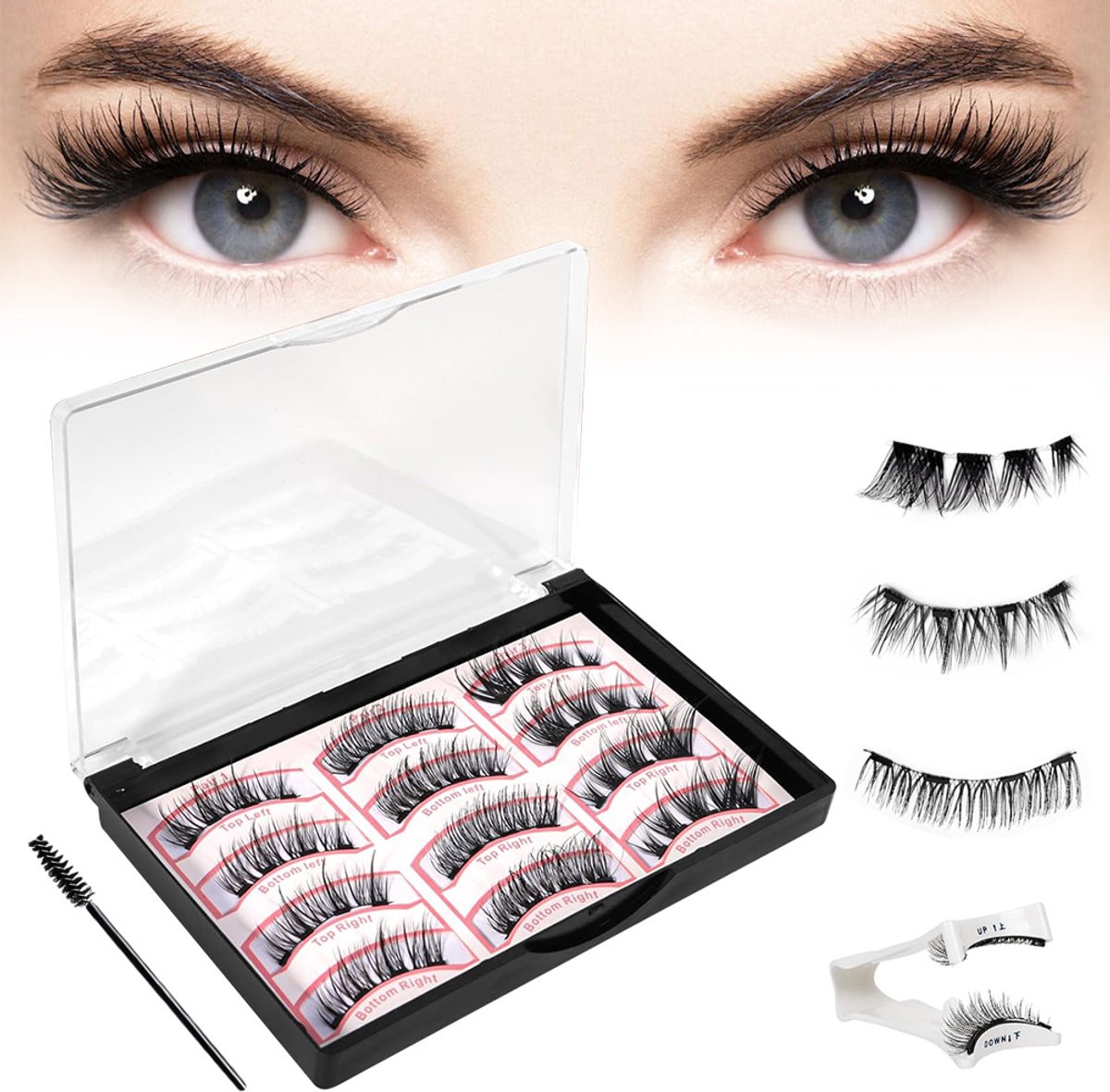 6 Paar Magnetische Wimpers Set - Magnetische Wimpers met Applicator - Geen Lijm Nodig Magnetische Wimpers - Natuurlijke Look