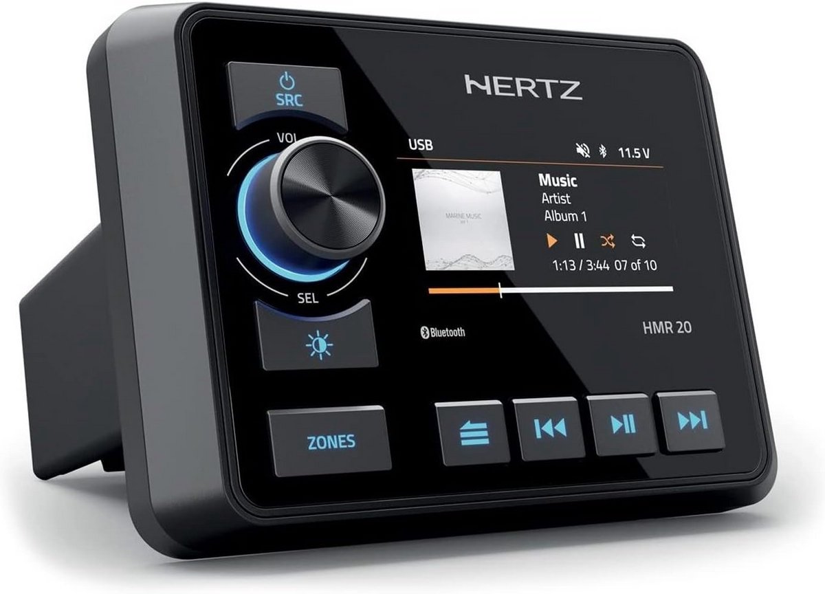 Auto Stereo Radio Receiver met DAB+ Tuner, Usb, Bluetooth en 4x50W Versterker - 2 Zones