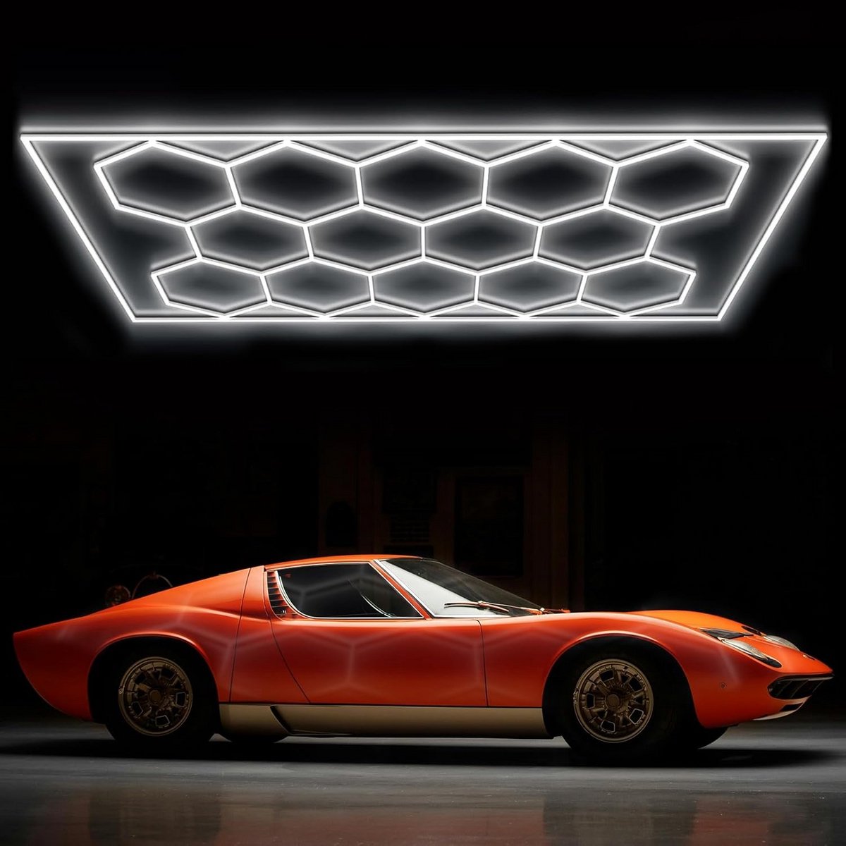 Zeshoekige LED Garageverlichting - Honingraat Plafondlamp voor Werkplaats, Kantoor of Sportschool