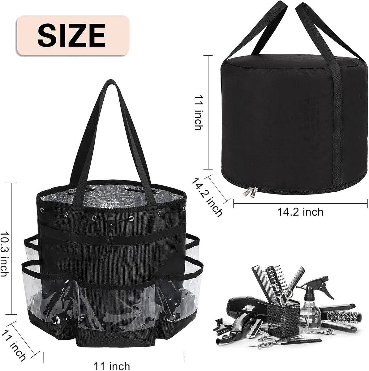 2-delige Haarstylist Reistas Set: Grote Capaciteit & Hittebestendige Organizer