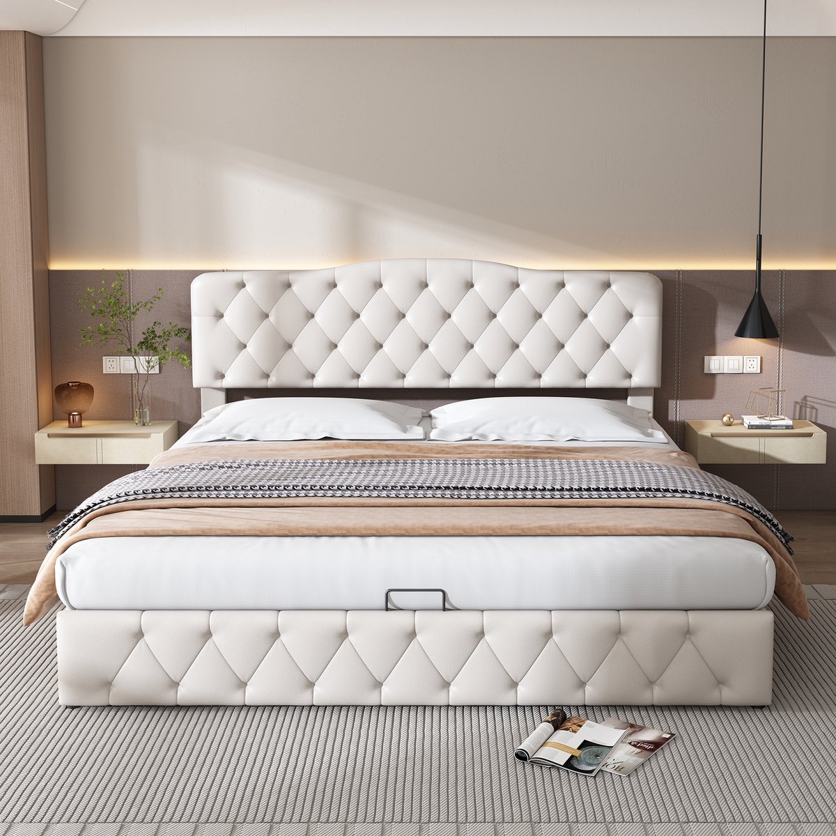 REDOM Opbergbed 180x200 cm met Verstelbaar Hoofdbord - REDOM - €349,99