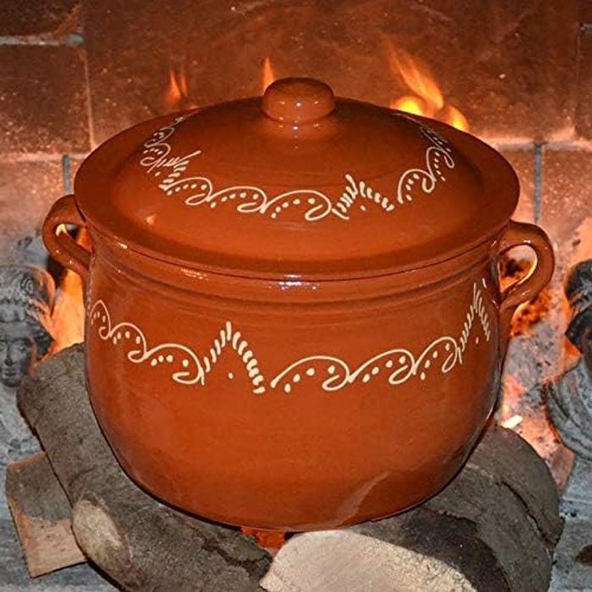 Grote Terracotta Kookpan 5 Liter - Ovenbestendig en Geschikt voor Gasfornuis