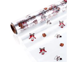 Cellofaan Wrap Roll Kerstman Patroon 40CM x 30M - Verpakking Papier voor Bloemen, Mand, Voedsel - Xmas Decoratie