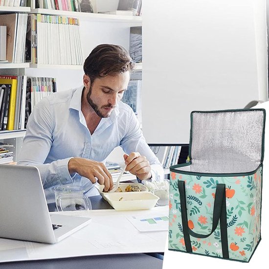 Multifunctionele geïsoleerde tas - voedselisolatiecontainer - verbreed handvat - non-woven stof - grote draagtas - 40 cm x 25 cm x 40 cm - geschikt voor het vervoeren van gebak, drankjes, afhaalmaaltijden, boodschappen, picknicks, enz. — afbeelding 3